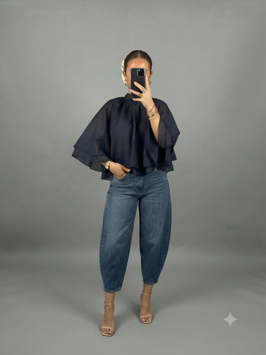 La Blouse Architecturale « Soir de Paris » – Bleu Nuit