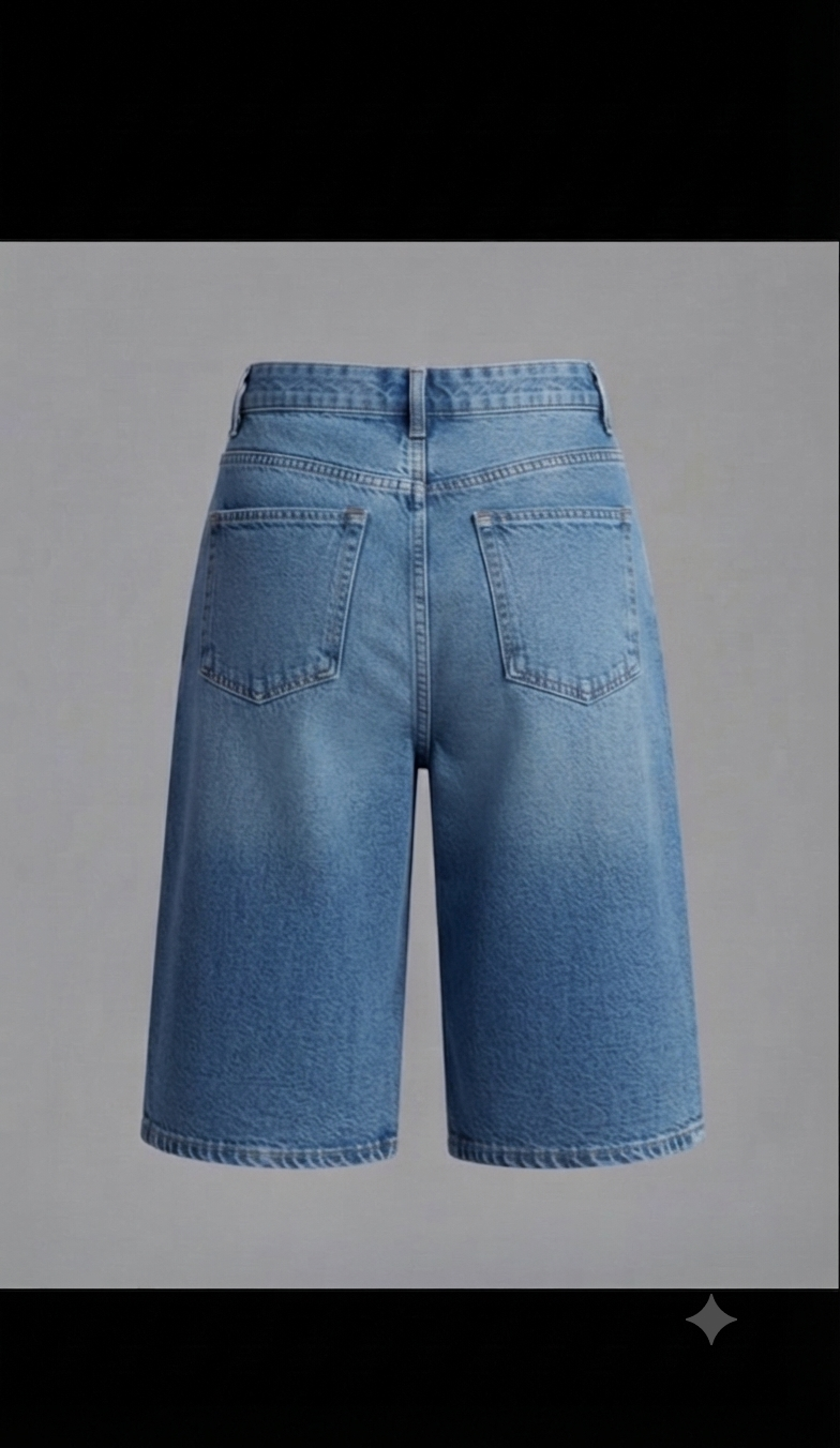 Le Bermuda « Riviera » en Denim – Bleu Classique