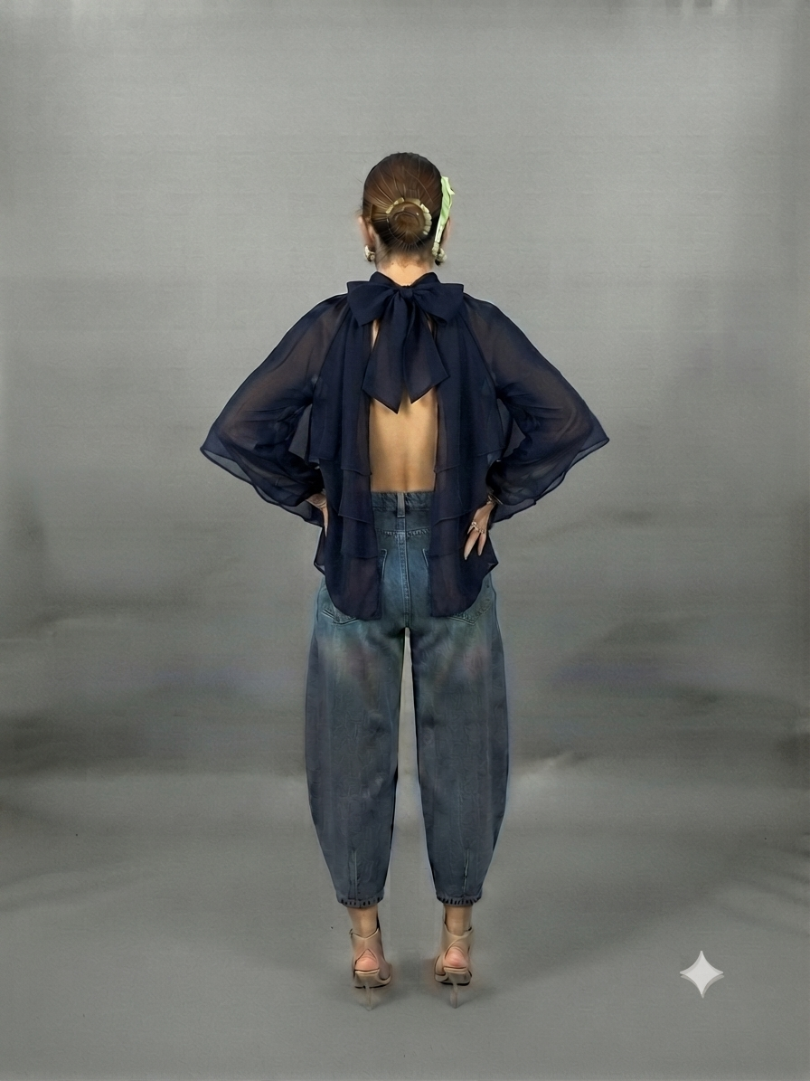 La Blouse Architecturale « Soir de Paris » – Bleu Nuit