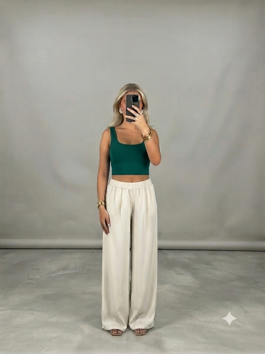 Le Pantalon Palazzo « Essential » – Beige Sable