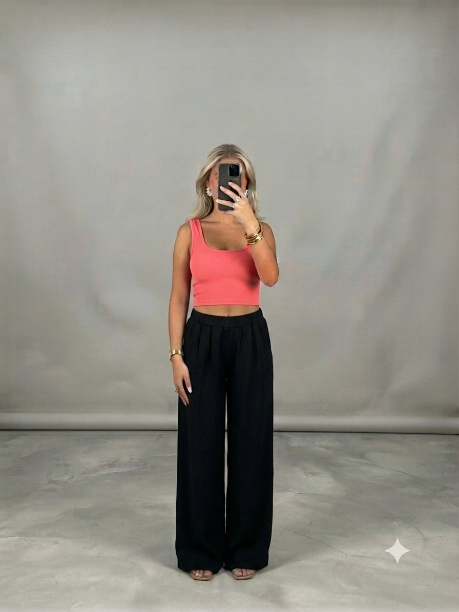 Le Pantalon Palazzo « Essential » – Noir profond