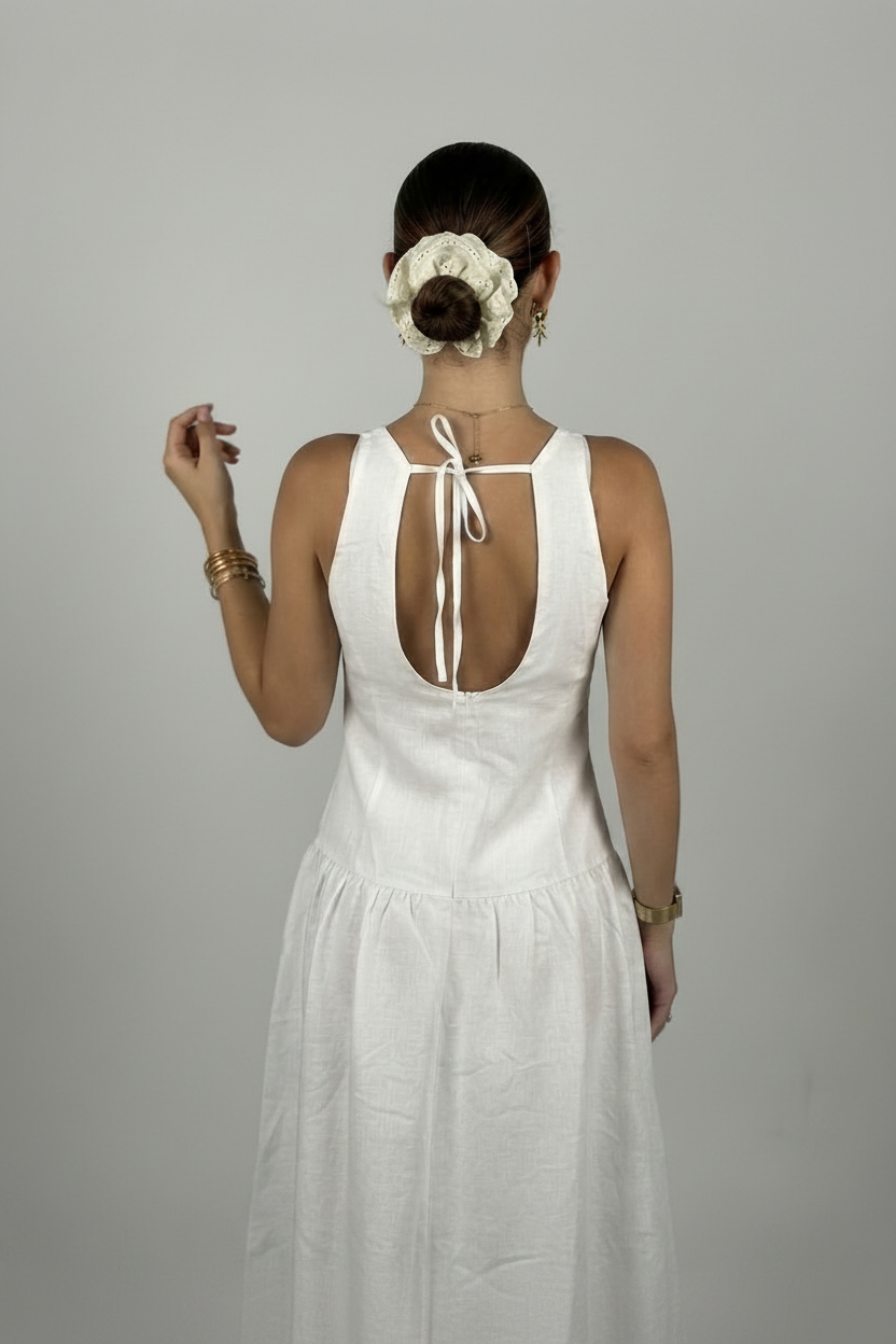 La Robe Maxi « Sienne » – Blanc Pur