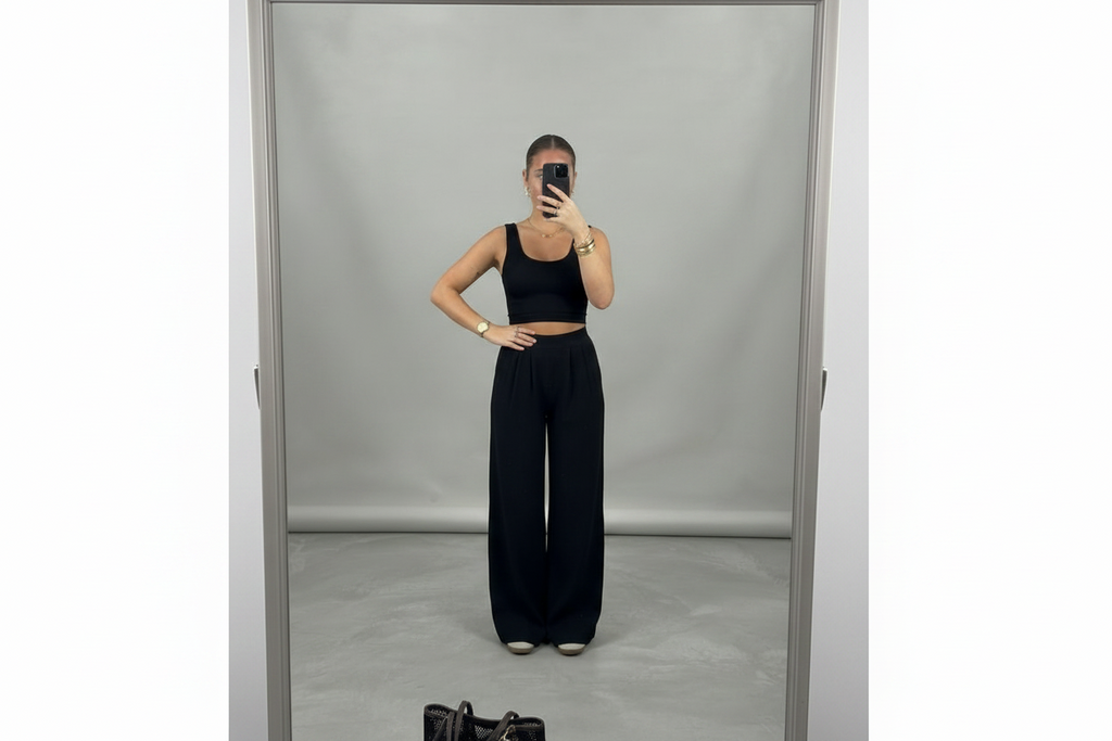Le Pantalon Palazzo « Essential » – Noir profond