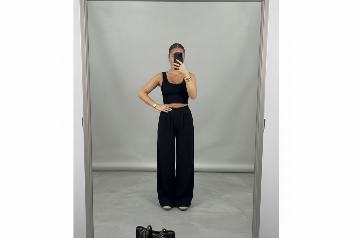 Le Pantalon Palazzo « Essential » – Noir profond